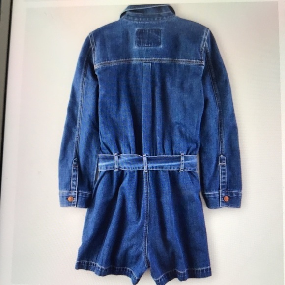 American Eagle Denim Long Sleeve Romper Sz XS - Picture 10 of 10